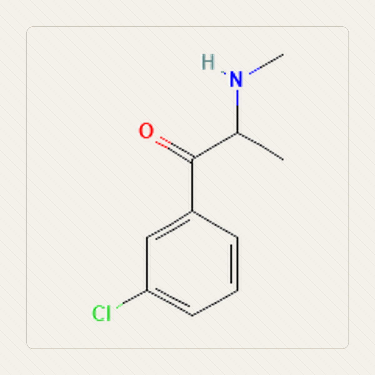 3-CMC Klofedron, kennslumynd af sameindabyggingu