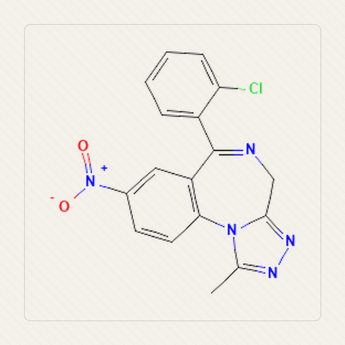 Klonazolam, kennslumynd af sameindabyggingu