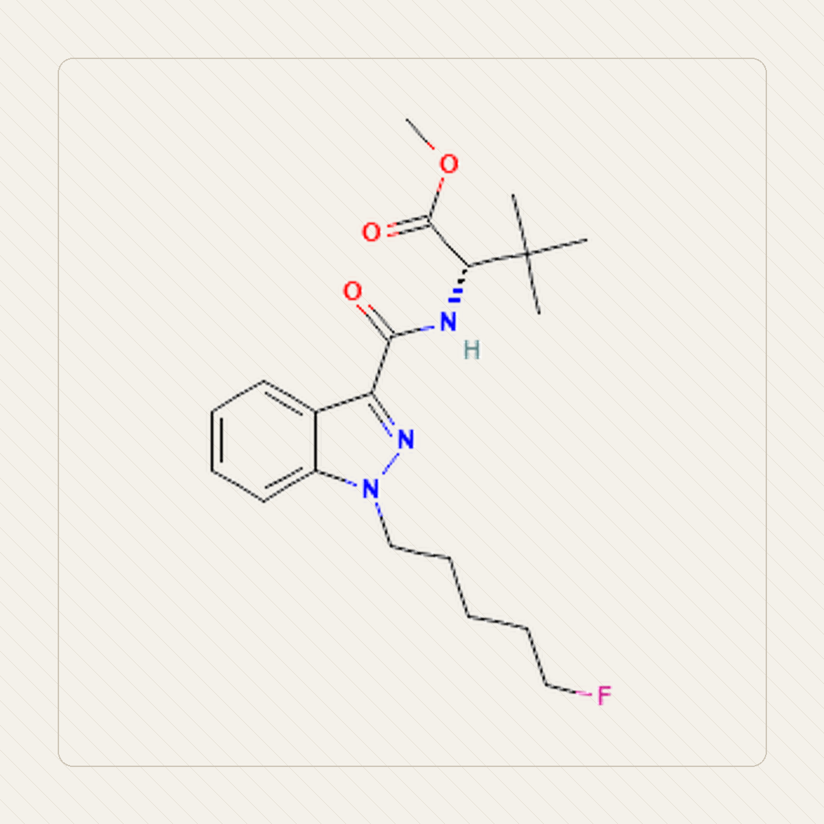 5F-MDMB-PINACA 5F-ADB, kennslumynd af sameindabyggingu