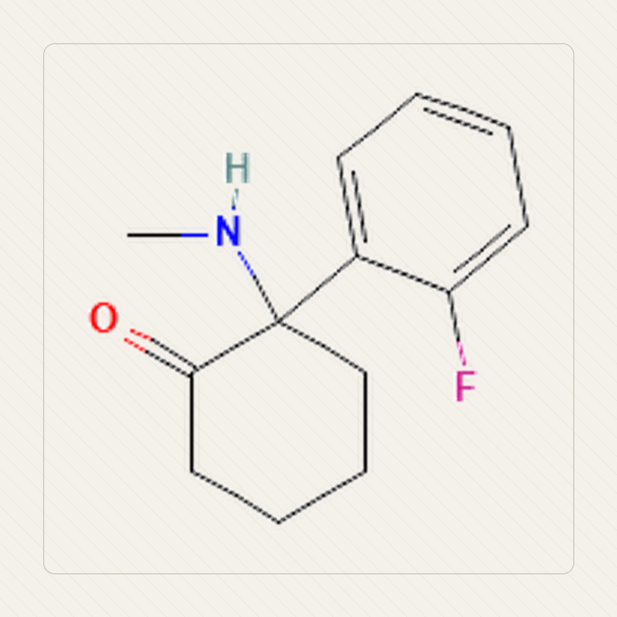 2-FDCK 2-fluorodeschloroketamina, kennslumynd af sameindabyggingu