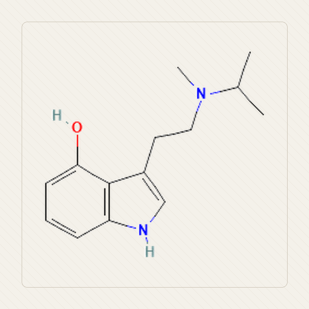 4-HO-MiPT 4-hydroksy-MiPT, kennslumynd af sameindabyggingu